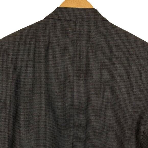 Chaps Mens Brown Plaid Suit Jacket Blazer Sport Coat 2 Button Business 42R - Picture 13 of 16